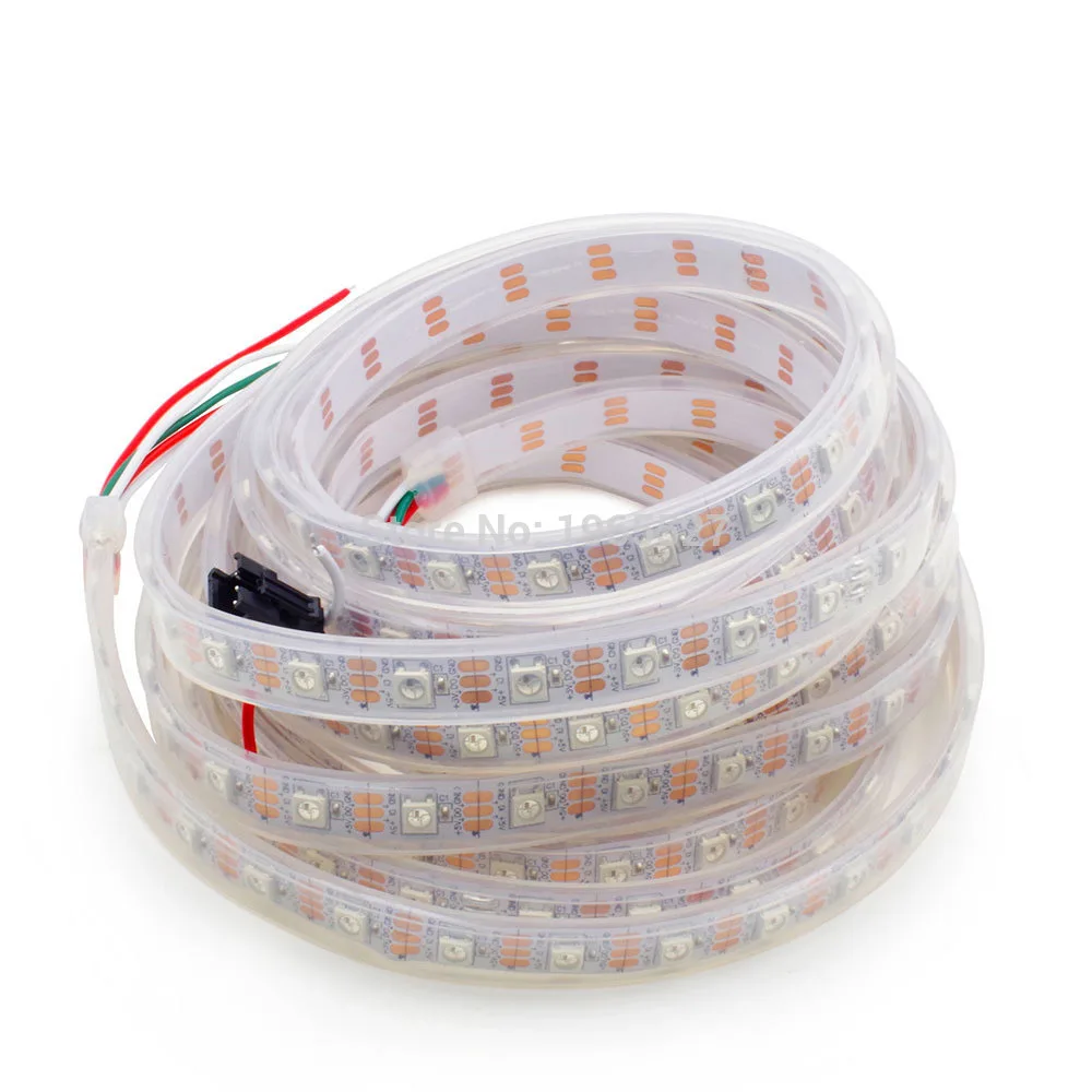 

5M WS2812B Digital RGB LED Strip light, 60LEDs/m 60Pixels/m WS2811 IC built-in the 5050 SMD RGB LED, Waterproof IP67, DC5V input