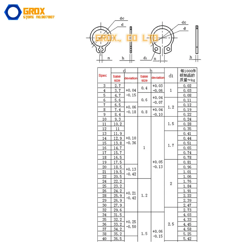 250 Stuks 8mm 304 Rvs Externe C Borgring Borgring