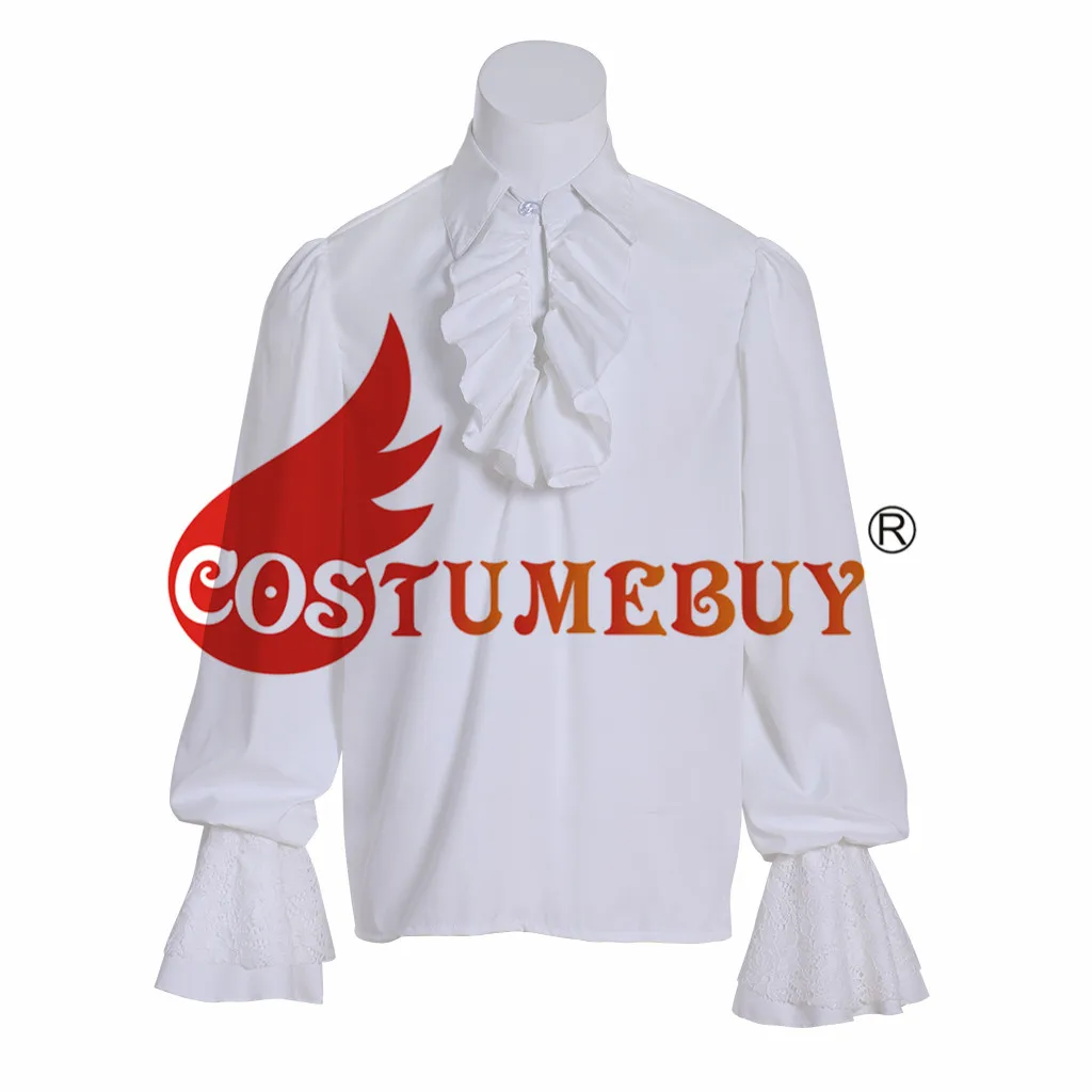 Costumebuy Middeleeuwse Mens Pirate Bloses Rococo Retro Ruche Overhemd Victoriaanse Tudor Prins Shirt L920