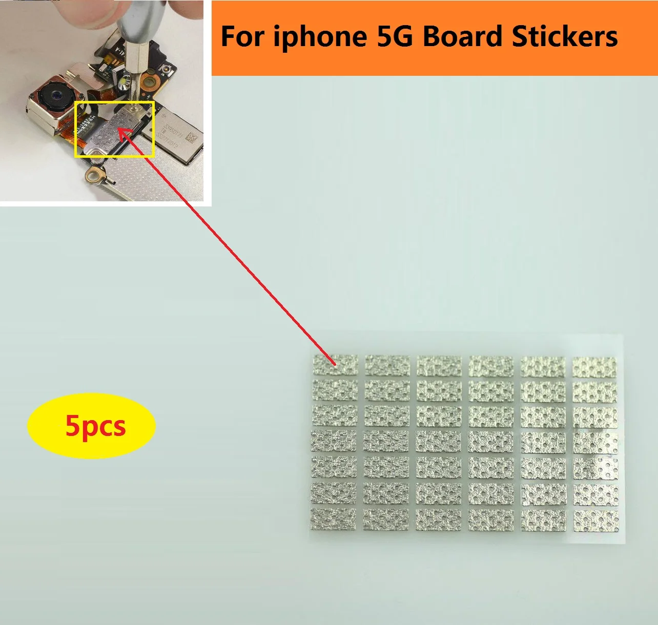 5pcs Rear main camera conductive adhesive For iPhone 5 5s Back camera Port Sticker Replacement Replacement