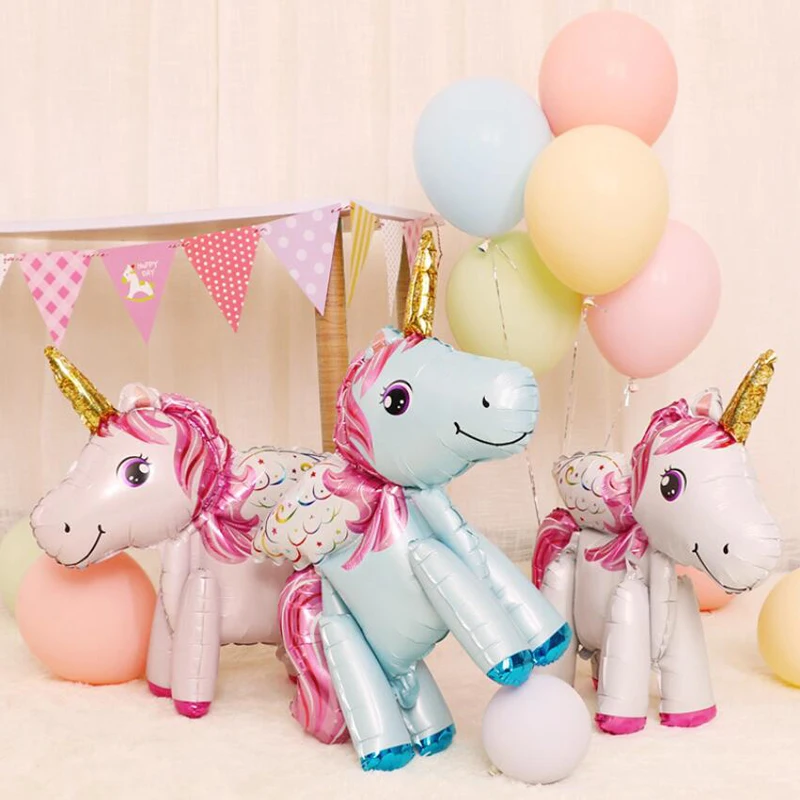 Aluminum foil unicorn balloon birthday party children birthday balloon party decoration baby full moon commemoration baloon
