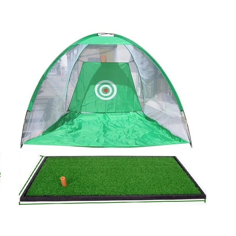 

Big Size Golf Hitting Cage Swing Practice Net 2X3meter with Golf Mat Backyard Training