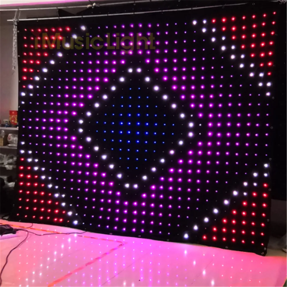 New LED Vision Curtain P10 2.5MX3M MADRIX/ DMX Controller Stage Flexible Pixel Screen DJ Lighting Background