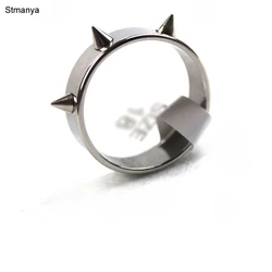 Rivets Ring NEW Punk 3 Rivet Stainless Steel Couple Rings Perceived Temperature Mood Discolor Stainless Steel Rings 20020