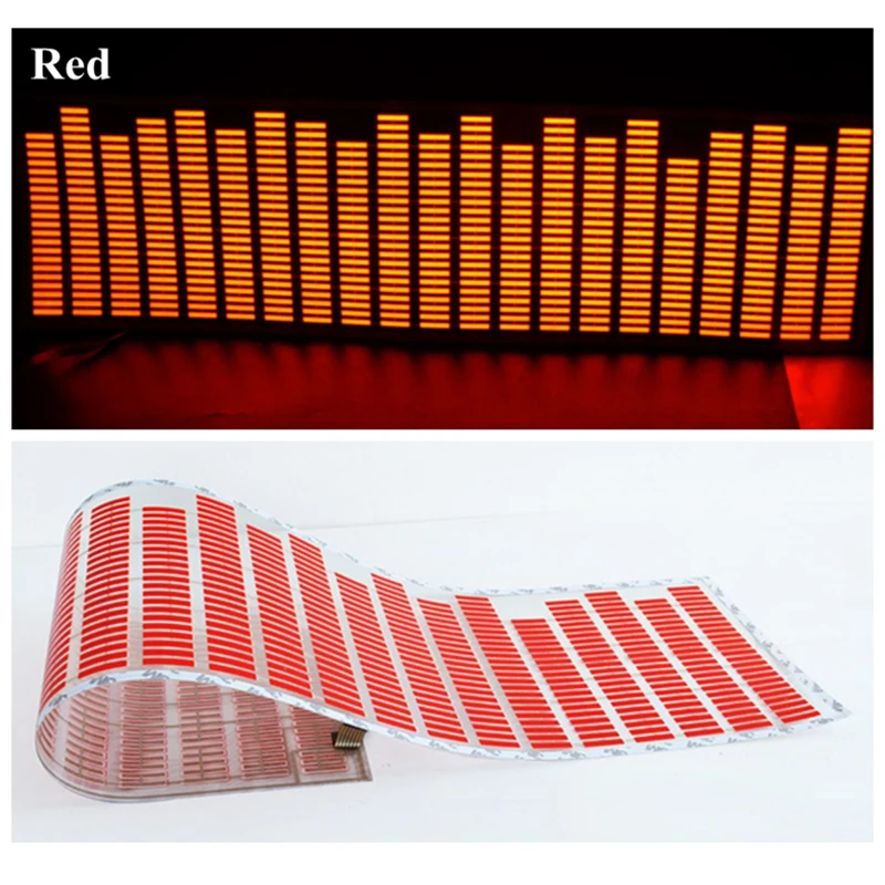 90*25 CM Colourful Music Rhythm Pattern Car Sticker EL Sheet Led Music Equalizer Car Windshield Sticker Sound Activated Light