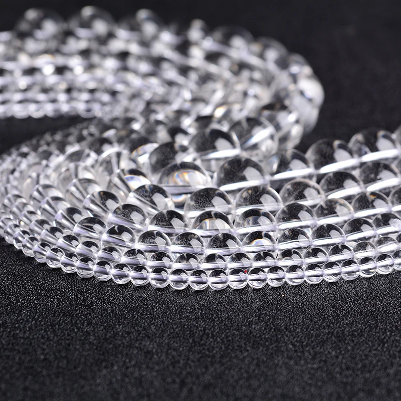 Crystal White Transparent Glass Ball Beads Optional4/6 / 8/10 / 12/14 / 16/18 / 20 mm Suitable for Bracelet DIY Jewelry Make