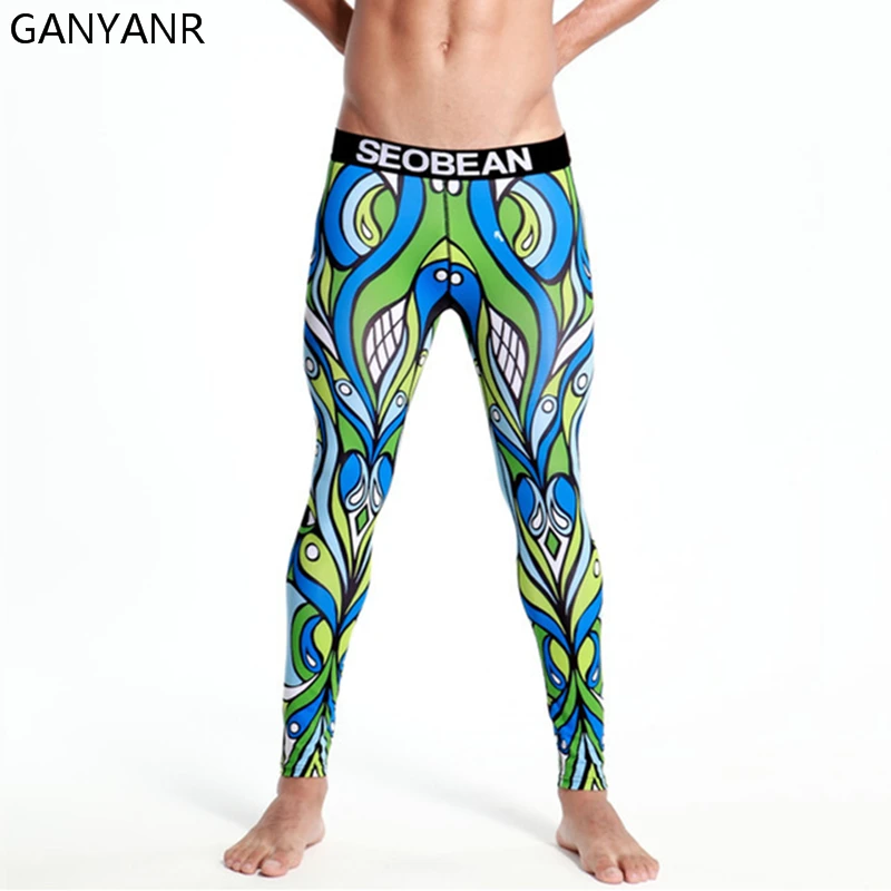 GANYANR Brand Running Tights Men Sports Leggings Fitness Quick Dry Pants Basketball Compression Athletic Bodybuilding Gyms 2017