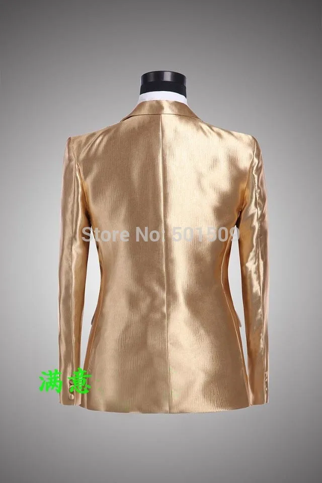 Free shipping mens golden suit tuxedo suit/stage/event/only jacket