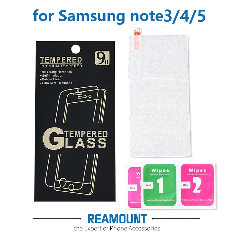 500 pcs For Samsung Note 5 Screen Protector Tempered Glass for Samsung Galaxy Note 3/4/5 Tougher Glass Film Anti-Explosion Proof