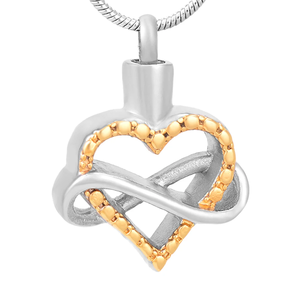 Cremation Urn Ashes Love You Infinity Pendant Necklace Urn Heart Memorial Jewelry Wholesale or Retail