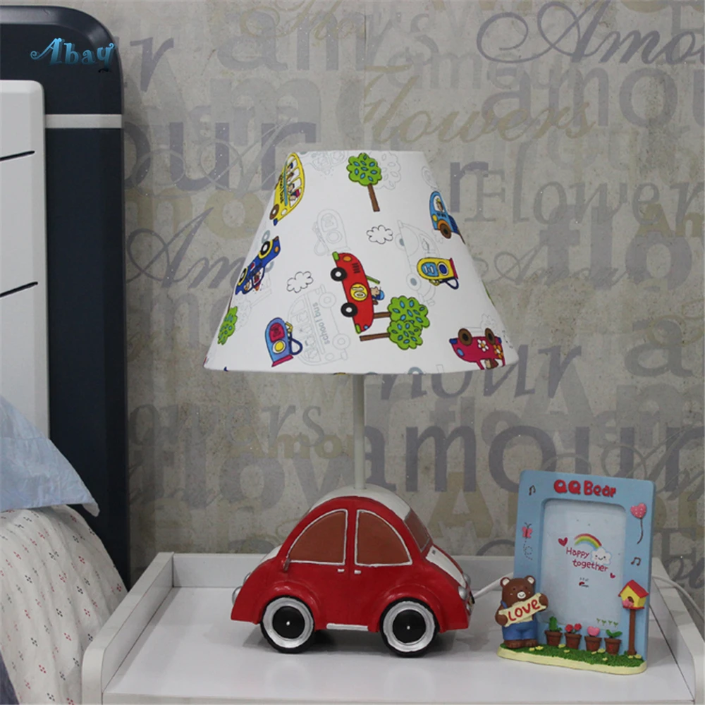 Creative Cartoon Car Shape Table Lamps for Bedside Bedrooms Study Children Room Table Lights Kids Birthday Present Baby Lamp Led