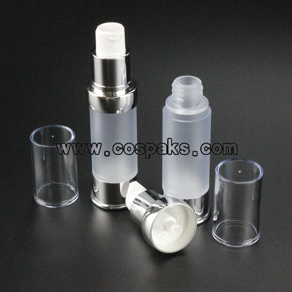 

empty plastic frost 15ml Eye Cream Airless Bottle, empty 15ml cosmetic airless Packaging | ZA218 15ml Frost Airless Pump Bottle