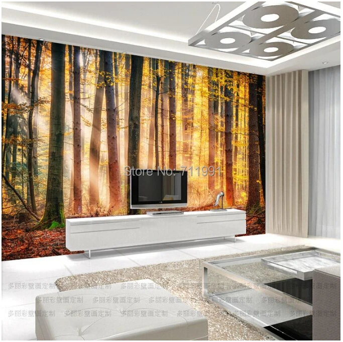 Custom natural scenery wallpaper,Sunshine Forest,3D photo mural for living room bedroom restaurant wall PVC wallpaper