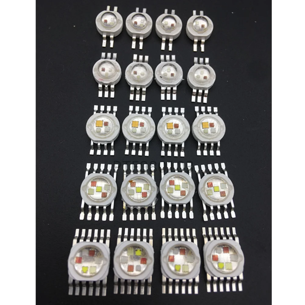 RGB RGBW RGBWY RGBWYV Chip LED de alta potencia 3 W 4 W 15 W 18 W colorful DIY moldeado LED etapa luces fonte 4pin 6pin 8pin 10