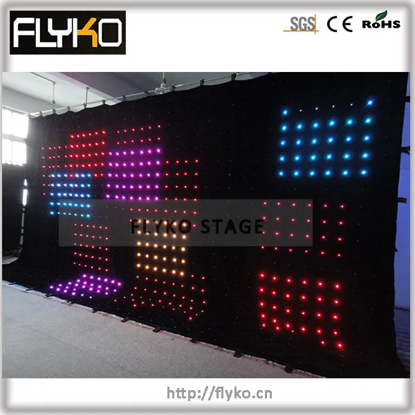 

good quality black velvet shining image led backdrop wall