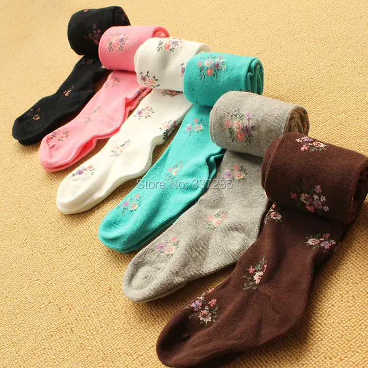 children  thick warm  tights for girls children cotton candy color dancing kids baby girls pantyhose knitted cotton cute tights