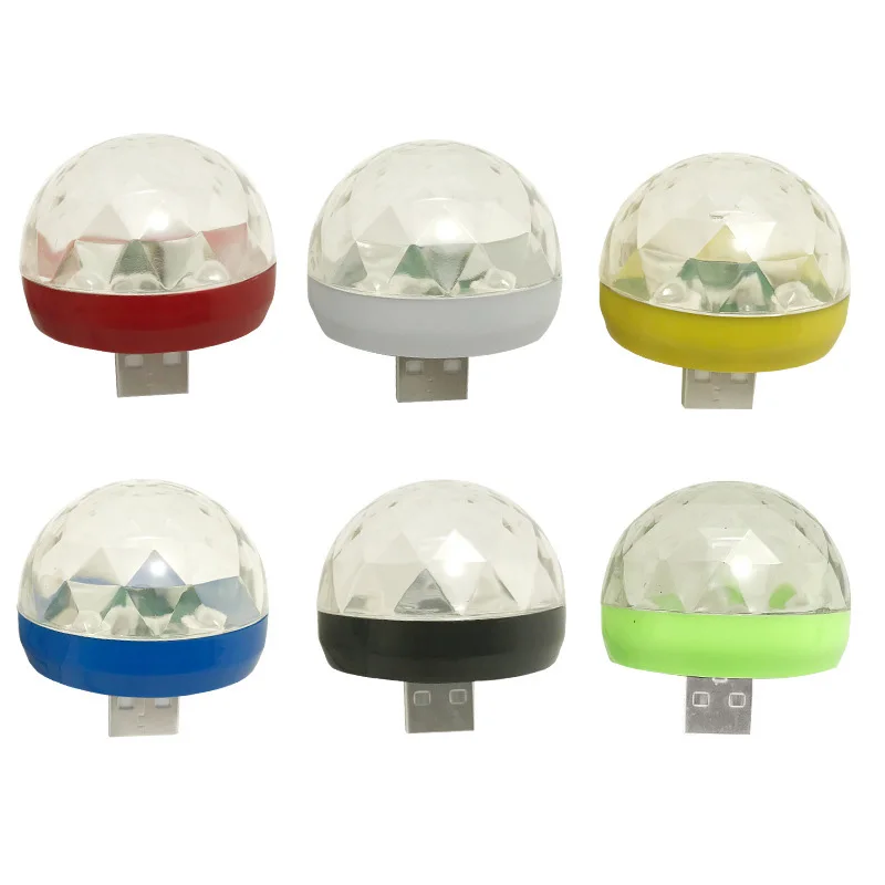 

Mini RGB Crystal Magic Ball Effect Light Auto Rotating Bulbs Lamp LED Disco Ball Party KTV Disco DJ Party Lights With USB Plug