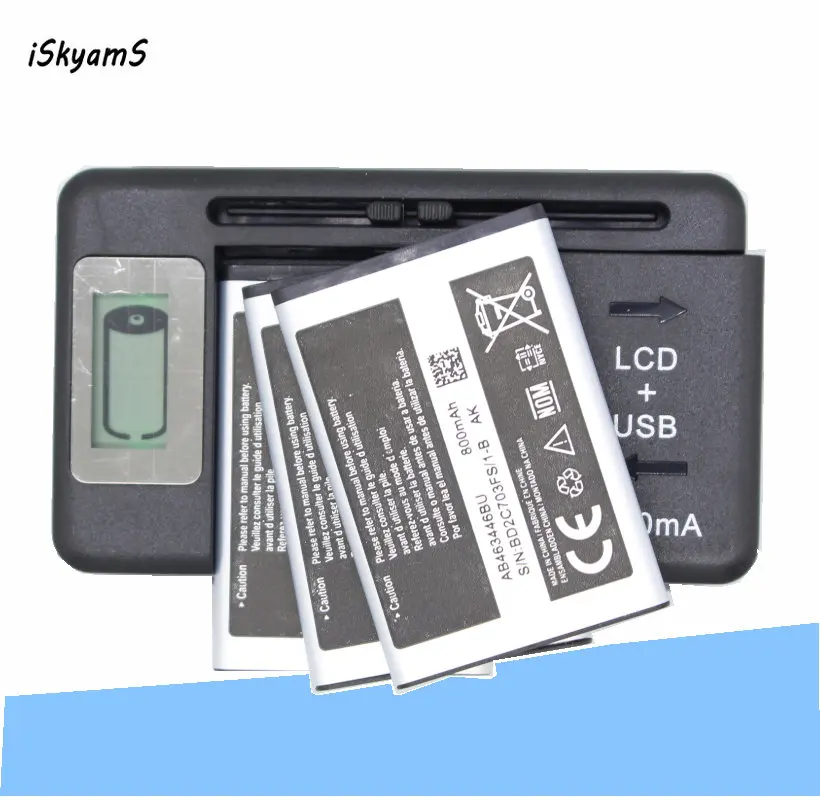 3x 800mAh AB463446BU Replacement Battery +Charger For Samsung SGH GH E251 E258 E350 E428 E500 X208 E900 E908 C512 X630 X680