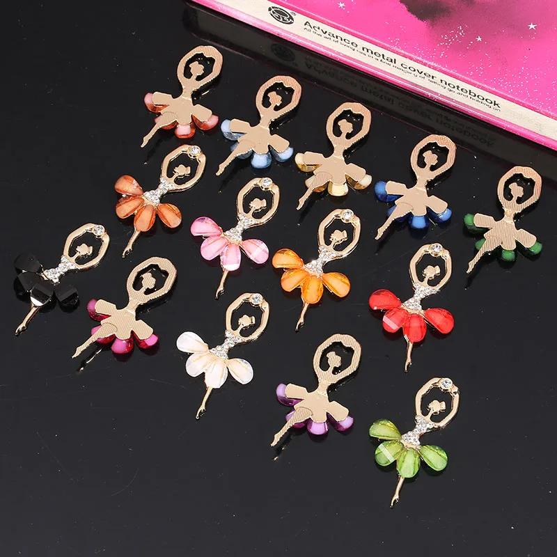 2016New 80Pcs Ballet Dancing Girl Rhinestone Button for DIY Hair Accessories or Decorative Phone Case ZJ99