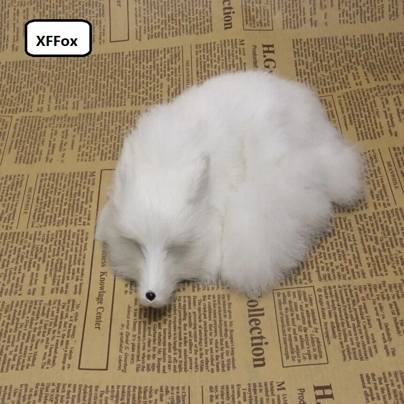 cute real life sleeping fox model plastic&furs simulation white fox gift about 17x5x11cm xf1724