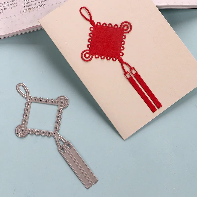 DUOFEN METAL CUTTING DIES Chinese New Year Chinese knots cutout lace hollow embossing stencil DIY Scrapbook Paper Album 2019 new