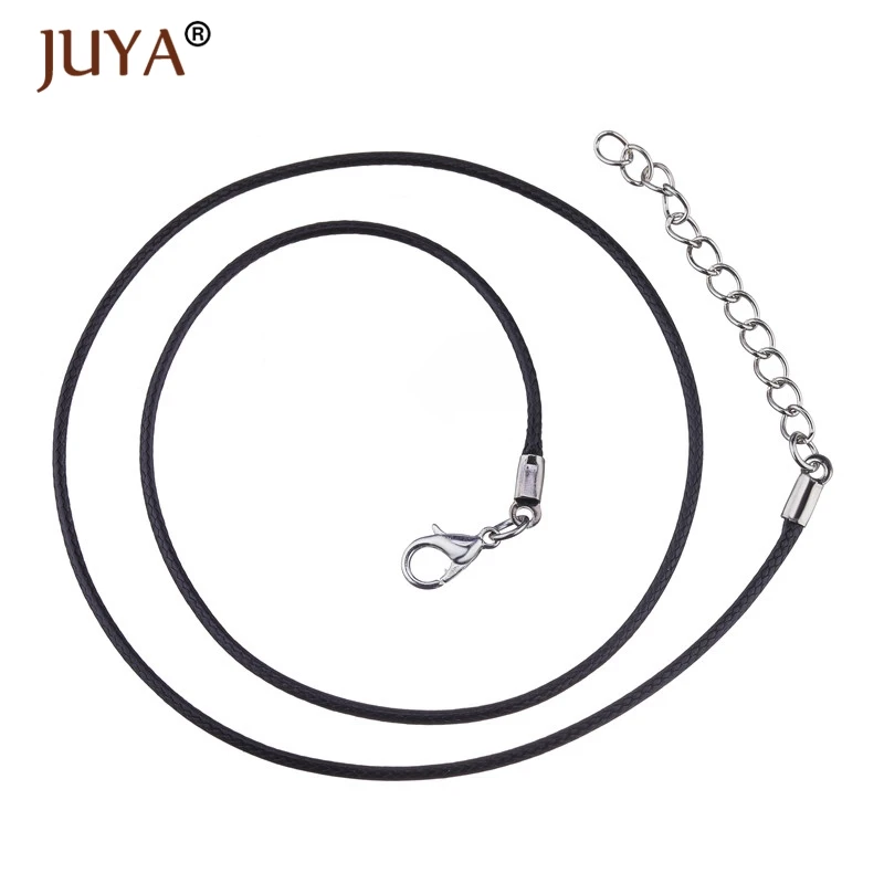 

20 Pcs Wholesale 1.5 mm Black Leather Cord Lobster Clasp 45cm Wax Rope Chain for DIY Making Pendant Necklace Jewelry Accessories
