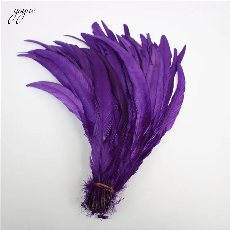 YOYUE 50pcs 16-18Inch/40-45CM Rose Rooster Coque Tail Feather Cheap Feathers For Crafts wedding Decoration Diy Pheasant plumes