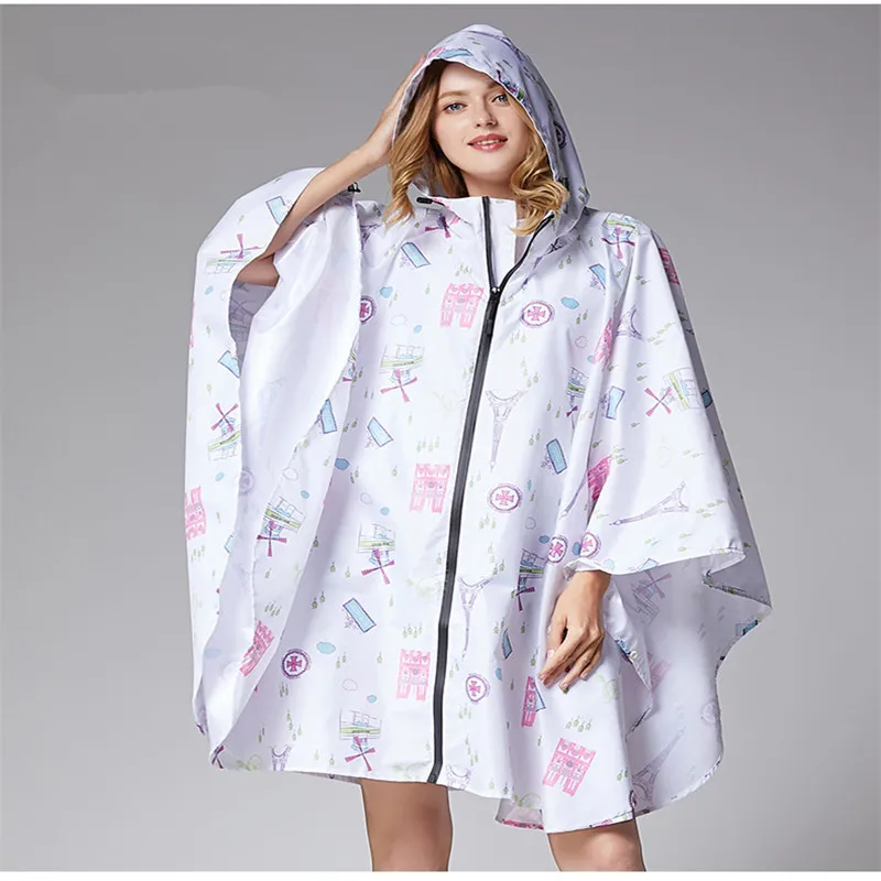 The Eiffel Tower Raincoat Women Waterproof Backpack Rain Wear Coat Outdoors Hiking Poncho Trech Cloak Capa De Chuva