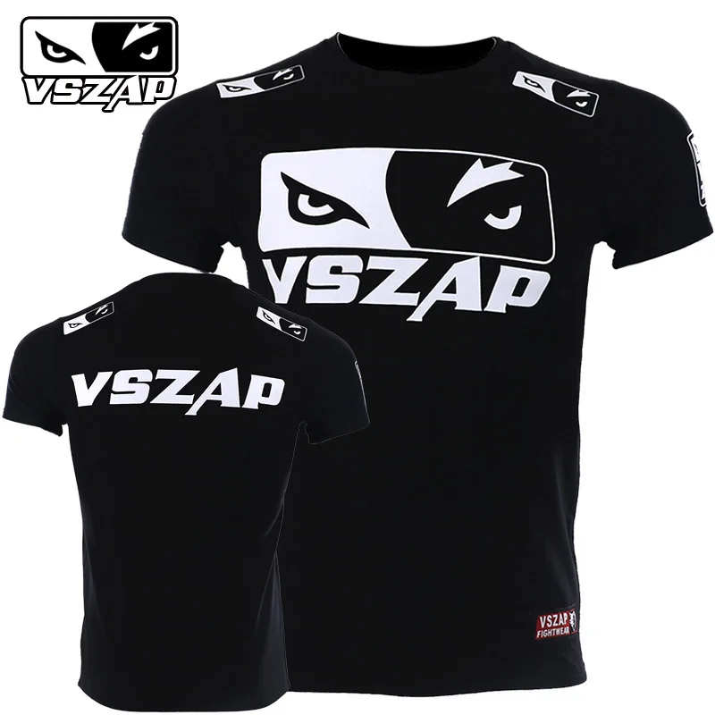 

VSZAP Fighting Eye Fight T - shirt Swatting Martial Arts Wind Wolf MMA Sports Muscle Sports Boxing Male