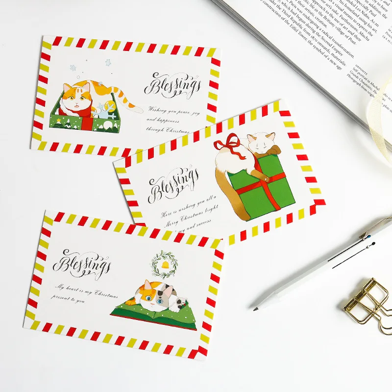 New 30 Sheets/Set Happy Christmas Postcard /Greeting Card/Message Card/Birthday Letter Envelope Gift Card