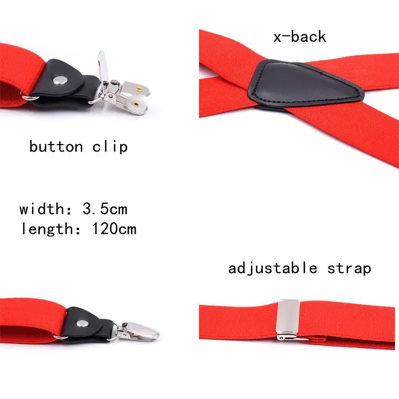 Подтяжки Yienws с 4 зажимами, мужские, темно-синие, черные подтяжки на пуговицах для брюк, подтяжки унисекс, красные подтяжки для взрослых, YiA015