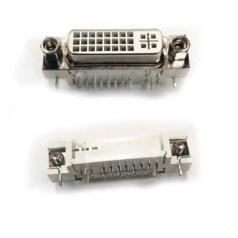 100pcs DVI 29Pin to PCB 90 Degree Female Connector Plug 24+5 Pin Female socket/Plug/jack for Video Audio display