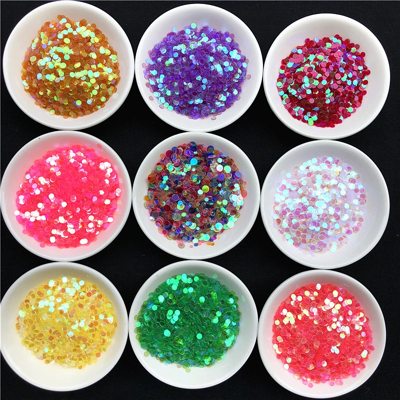 20g/Pack Size 2mm 3mm 4mm Transparent Dot Shape Loose Sequins Paillettes for Nail Beauty,Bags Decoration,CRYSTAL SOIL Material