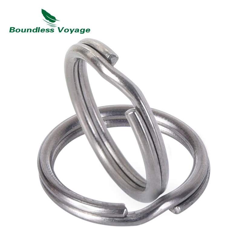 Boundless Voyage Titanium Key Rings Key Chain Split Ring Circular Buckle Hanging Hook for Cutlery Whistle Compass Car Home Keys