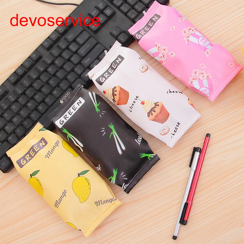 

Creative Cake Pencil Case Cute Pencil Bag Kawaii Fun Snack Stationery Bag Pencil Case Leather Pen Bag Pouch School Stationery