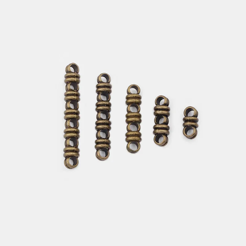 10pcs Bronze/Gold/Silver Color 2/3/4/5 Holes Slider Spacer Beads Connectors For 3mm Round Cord Jewelry DIY Making Findings