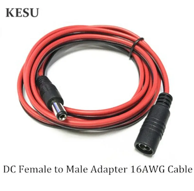 16AWG 12V DC5.5*2.1mm extension cable DC 5.5*2.1 male to female cable 1.0mm2 wire for monitoring/router/vehicle