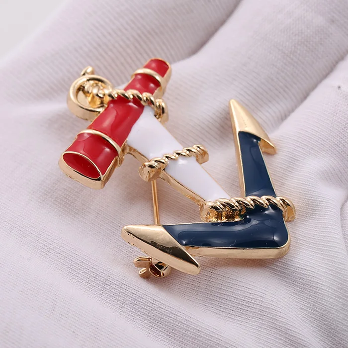 Kpop vintage fashion sea enamel/ancora navy anchor brooch/women suit lapel pin accessories/damen broschen/broche/broszka/broszki