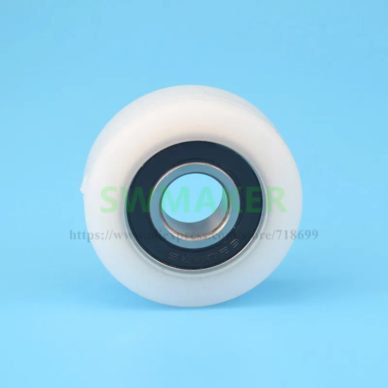 15*49*18mm nylon plastic wearable high bearing mechanical roller, outer diameter 5cm, rubber covered 6202 bearing pulley