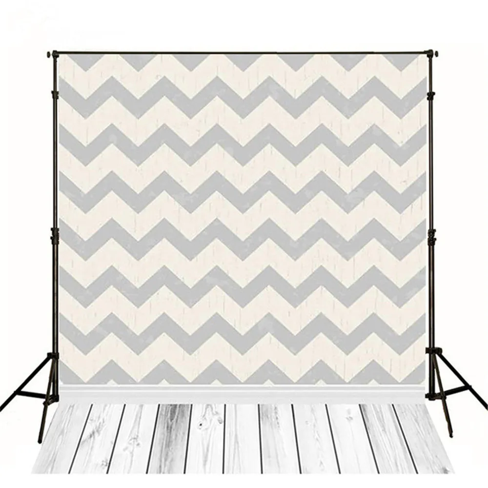 

Grey Chevron Photography Backdrops Printed Wavy Stripes Baby Kids Children Birthday Party Photo Booth Background Wood Floor