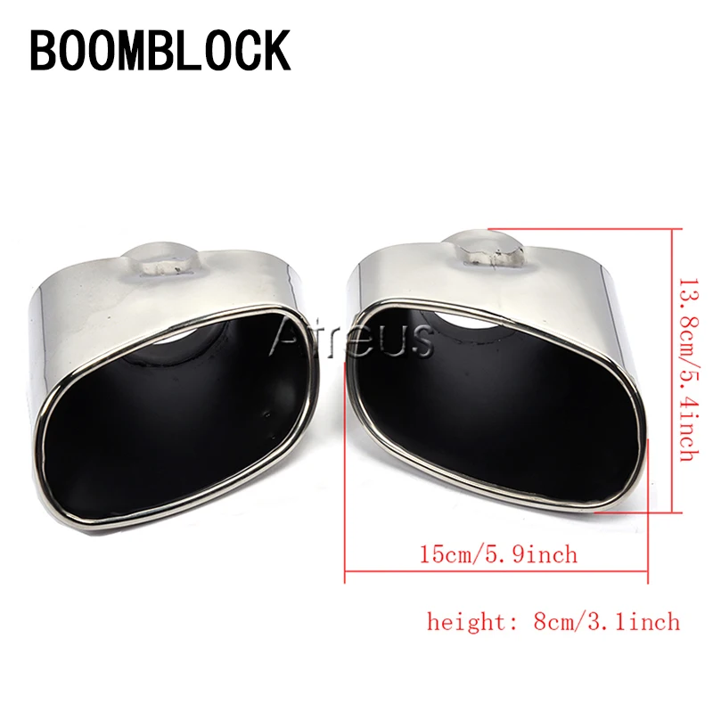 BOOMBLOCK 2pcs Stainless Steel Chrome Car Exhaust Tip Muffler Pipe Tailpipe Cover For BMW X5 E53 E70 Accessories 2000-2016