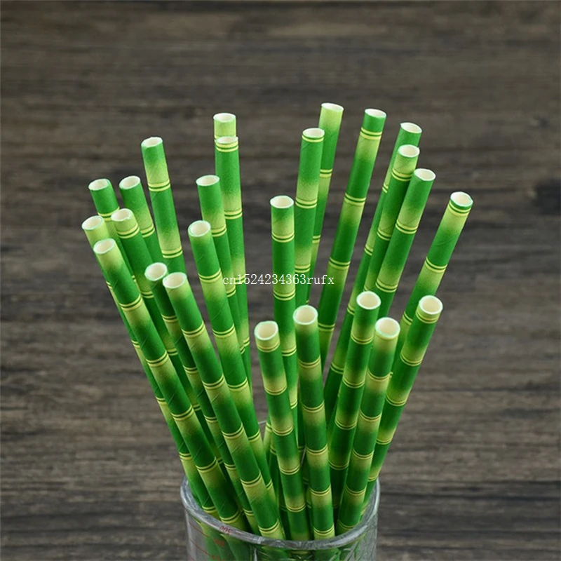 

5000pcs Green Theme Paper Straws Birthday Decoration Eco-friendly Drinking Straws Wedding Decorative Event Party Supplies