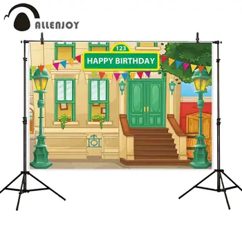 Allenjoy-포토폰 생일 축하 가로등, 번팅 만화, 어린이 파티, 포토콜, 사진 배경 촬영 