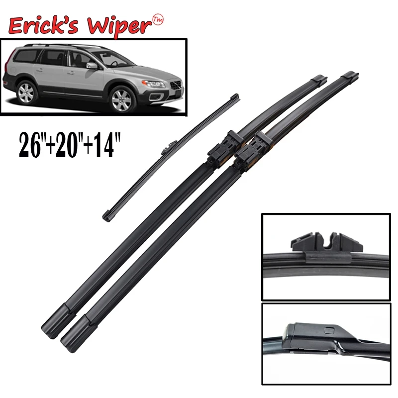 Erick\'s Wiper Front & Rear Wiper Blades Set For Volvo XC70 2008 - 2016 Windshield Windscreen Window Brushes 26\