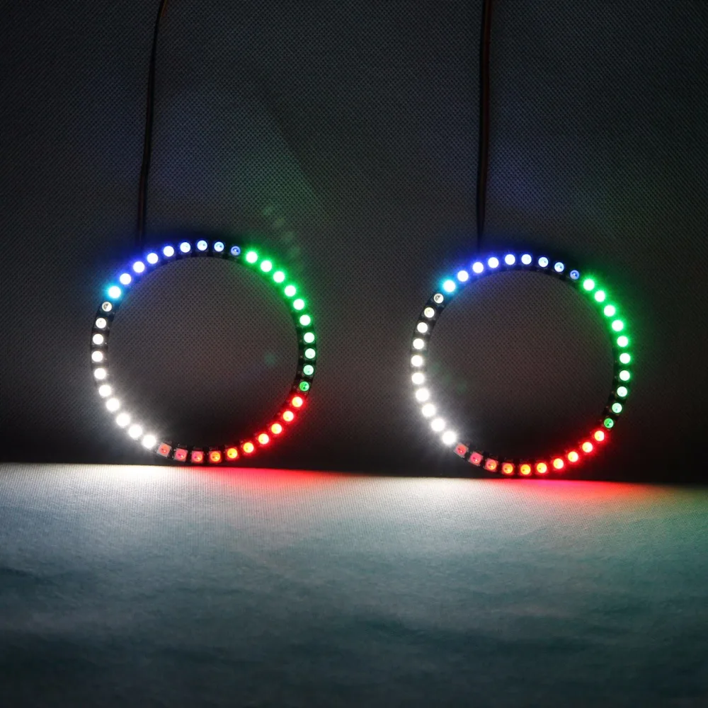 

RGBW Angel Eyes Revolving Lights DRL LED Rolling Light Multi-Color Wireless Control RF - 2PCS 80mm 90mm 100mm 106mm 120mm 160mm