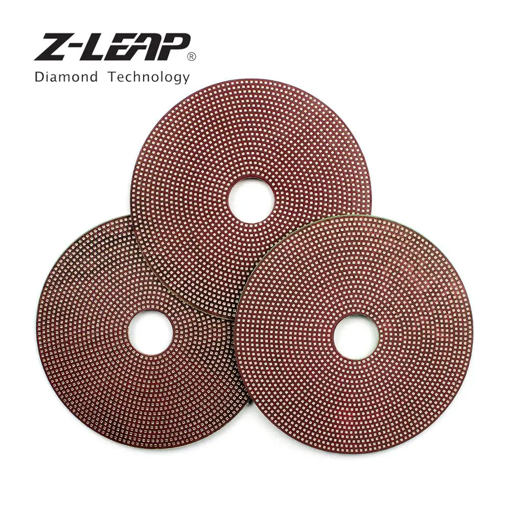 

Z-LEAP 4" 3pcs Diamond Polishing Pad Kit Wet Granite Marble Concrete Stone Grinding Disc Fine Flexible Buffing Pad Grit 800-3000