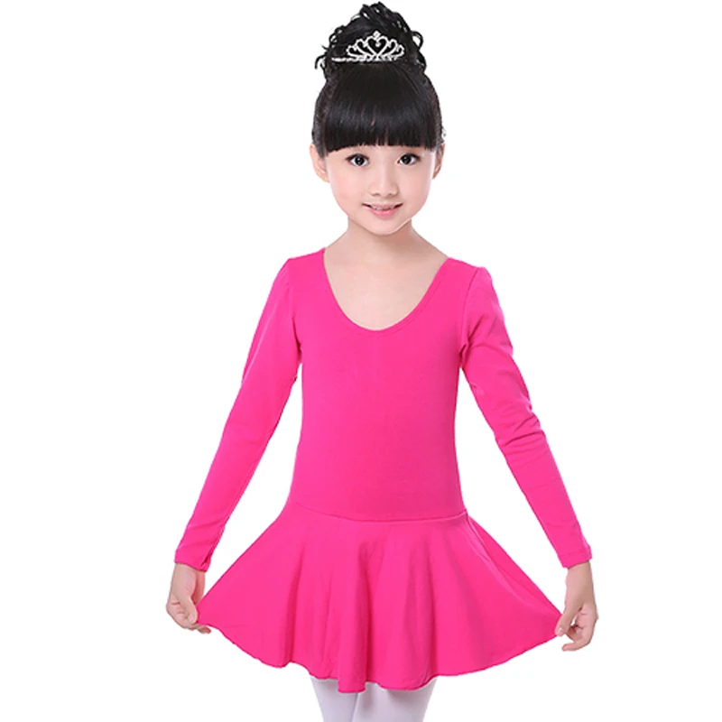 Girls Ballet Tutu Leotards Long Sleeve Kid Children Ballet O-neck Tutu Dress Ballet Dance Dress For Girl Ballerina