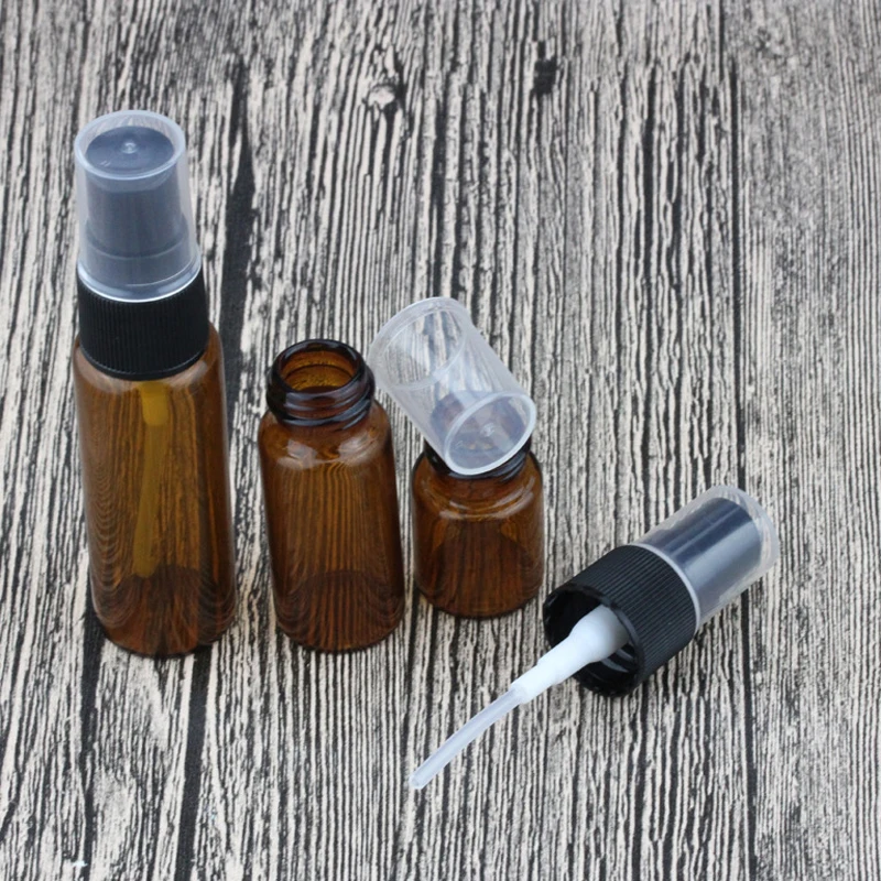 5ml 10ml Amber Glass Bottle Travel Atomizer Spray Perfume Bottles Skin Care Water Refillable Small Cosmetic Container 100pcs/lot