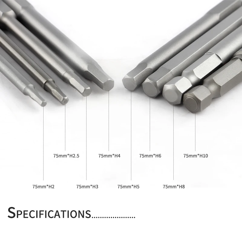 75mm Magnetic Head Screwdriver Bits 1/4