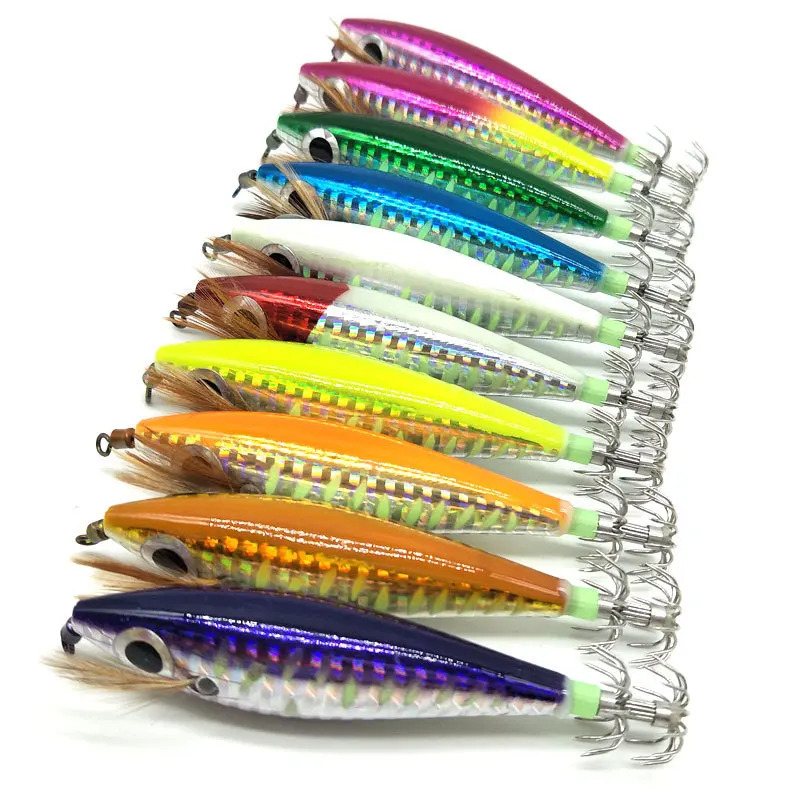 10CM/9.2gLuminous Fishing Shrimp Lure Bait Shrimp Bait Octopus Squid Hook Shrimp Jig Pesca Sinker Carp Fishing Wobbler Balancer